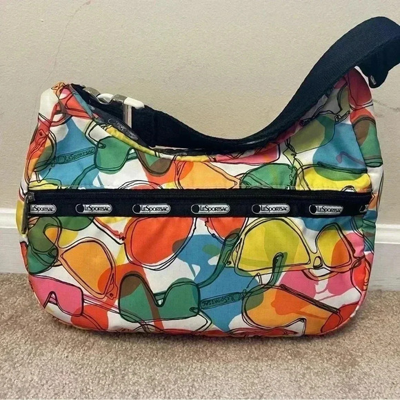 Lesportsac Greta Shades Shoulder Bag Purse, Rainbow Sunglasses, RETIRED - Picture 2 of 11